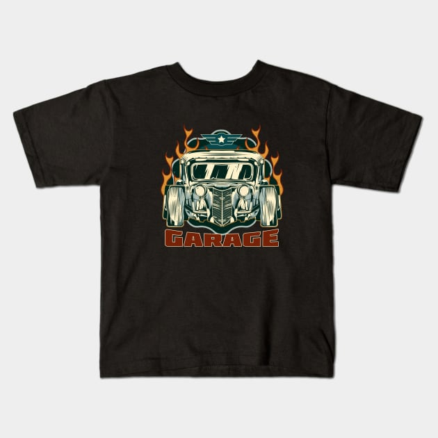 Classic car shirt vintage hot rod Kids T-Shirt by Jose Luiz Filho